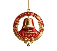 Décor en Acrylique Plat Suspendu | Ornement en Cloche Plat 2D pour 250e Anniversaire D Amérique | Clochette de Porte Patriotique pour Anniversaire 1776-2026 Arbre de Noël Salon Dortoir Terrasse