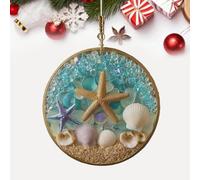 Décor en Forme de Coeur d'amitié de Verre de mer, Ornement Intemporel de Souvenir de Coeur d'amitié pour l'arbre de Noël, Ornements accrochants d'art de Verre de mer pour Les Meilleurs Amis