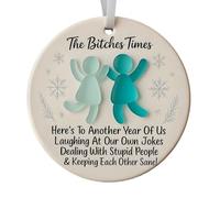 Décor en Forme de Coeur d'amitié de Verre de mer, Ornement Intemporel de Souvenir de Coeur d'amitié pour l'arbre de Noël, Ornements accrochants d'art de Verre de mer pour Les Meilleurs Amis