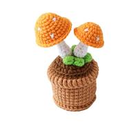 Décor en pot de champignon, accent de bureau en fil fait à la main pour le d ' étagère de la maison, présentoir de bureau, décor de champignon crochet d ' une seule pièce, ornement en pot fait à