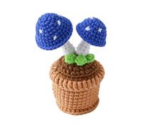 Décor en pot de champignon, accent de bureau en fil fait à la main pour le d ' étagère de la maison, présentoir de bureau, décor de champignon crochet d ' une seule pièce, ornement en pot fait à