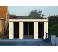 Décor et Jardin Chalet en bois habitable isolé 90 mm double vitrage toit plat 15 m² - 40920S900