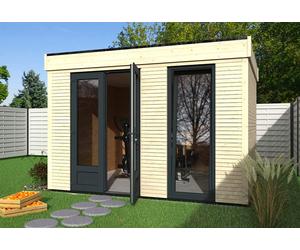 Décor et Jardin Chalet en bois habitable isolé 90 mm double vitrage toit plat 9 m² - 40910S900