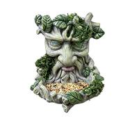 Décor Extérieur Visage d'Arbre Mangeoire Résine 3D Anti-Intempéries