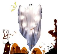 Décor Fantôme - Décorations Halloween Fantômes Lumineuses,avec Sons Figurines Suspendables Statue Mignonne Luminescente - pour Intérieur Extérieur Fenêtre Porte Porche Fête