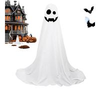 Décor fantôme d'halloween, décorations fantômes éclairées pour Halloween,des LED effrayantes éclairent Un fantôme Blanc - Fantômes avec guirlandes Lumineuses à Piles, Cadeaux de Vacances AMU