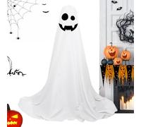 Décor fantôme Effrayant - Figurines de Vacances Lumineuses, Accessoires de fête effrayants, Ensemble d'éclairage en Tissu | pour pelouse Balcon entrée Patio extérieur Astuce friandise