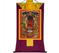 Décor Feng shui, Amitabha Pure Land Thangka - Elysée du Bouddhisme Tibétain Thangka Art(Purple)