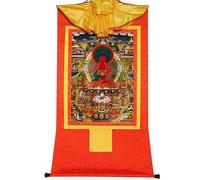 Décor Feng shui, Amitabha Pure Land Thangka - Elysée du Bouddhisme Tibétain Thangka Art(Red)