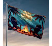 Decor For Man Cave Campfire Memories: Relaxing By The Beach Flag Fun Stuff Chambre Porte Decor (152 x 244 cm)