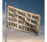 Decor For Man Cave Every Snack, Every Meal, Every Bite Drapeau Drapeaux à accrocher dans votre chambre Décoration vintage (60 x 90 cm)