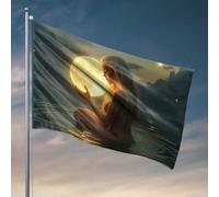 Decor For Man Cave Full Moon In The Hands Of A Woman Drapeau Porche Drapeau Cool Flags For Man Cave (60 x 90 cm)