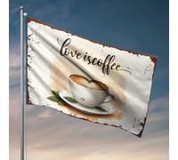 Decor For Man Cave Love Is Coffee : A Heartfelt Latte Art Celebration Flag Fun Stuff Décoration de porte de chambre (30 x 45 cm)
