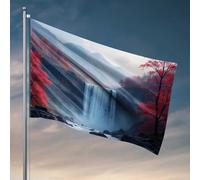 Decor For Man Cave Nature'S Majesty : A Majestic Waterfall among Autumn Splendor Flag Porche Flag Cool Flags For Man Cave (30 x 45 cm)
