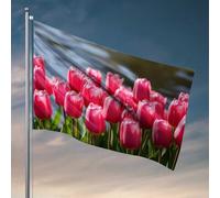 Decor For Man Cave Pink Tulipes By The Water Flag Porche Flag Cool Flags For Man Cave (60 x 90 cm)