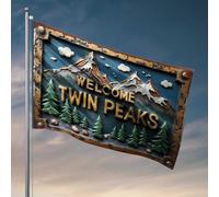 Decor For Man Cave Welcome To Twin Peaks : A Mountainous Adventure Awaiteth! Flag Cool Posters For Guys Fall House Flag (60 x 90 cm)