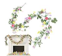 Decor Garland - ABS Table Centerpiece Easter Spring | Artificiel Floral Garland Colorful & Vibrant, Easter Flower Wreath For Home, School, Tabletop, Front Door, Patio, Balcony, Terrace, Fence