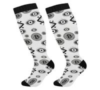 decor gift 1 paire de chaussettes de compression grande taille noir mauvais yeux Bitcoin