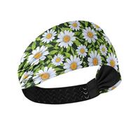 decor gift Bandeau tendance en tissu antidérapant Motif marguerites Blanc Noir Pour cheveux de femme Pour maquillage maquillage banda para el cabello