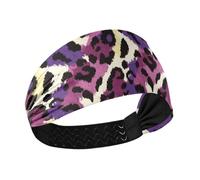 decor gift Bandeaux élastiques pour femme avec imprimé fourrure léopard violet rose violet rose tendance pour femme pour la gym, la gym, le banda para el cabello