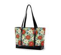 decor gift Essentials Sac fourre-tout pour ordinateur portable avec fermeture éclair Motif fleurs bleues et blanches pour voyage, gym, vacances, Fleur américaine rétro
