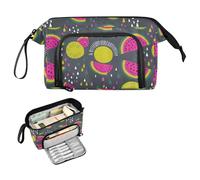 decor gift Funny Sundown Trousse à crayons de grande capacité avec poignée pour fournitures scolaires Preppy Cartuchera escolar para adolescents Gris pastèque