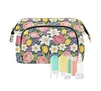 decor gift Grande trousse de maquillage légère William Morris rose lys (mot longword) porte-monnaie pour femme pour pinceaux de maquillage