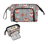 decor gift Hoho Style Crazy Snowfall Fox School Trousse à crayons grande capacité multifonction pour enfants Preppy School estuche para lapices Gris