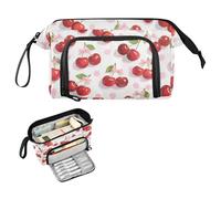 decor gift Jolie trousse à crayons rouge avec nœud cerise et pois de grande capacité, coque rigide, multifonctionnelle pour adultes, fournitures scolaires estuche de lapices para ninas