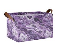 decor gift Lot de 1 cube de rangement avec poignées, étagères, livres pour placard, vêtements, etc. Motif marbre améthyste