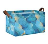 decor gift Lot de 2 paniers de rangement cubiques robustes en marbre avec poignées pour livres et vêtements, salon, pour organiser des livres, des étagères, des placards, cajón para guardar juguetes