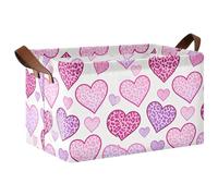 decor gift Lot de 2 paniers de rangement pliables en forme de cœur avec poignées, étagères, tiroirs, pour livres de maquillage, étagères, salon, cajón para guardar juguetes