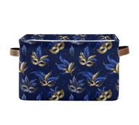 decor gift Lot de 2 paniers de rangement pliables et imperméables avec poignée robuste pour buanderie Bleu foncé