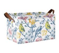 decor gift Lot de 2 paniers de rangement pliables vintage avec poignées, étagères, placards, livres pour la maison, le bureau, le placard, les vêtements