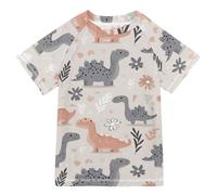 decor gift Maillot de bain coquin dinosaure de l'Alaska gris clair à manches courtes assorti pour enfants petites filles maillot de bain fille, Dinosaure de l'Alaska gris clair, 7-8 ans