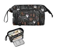 decor gift Nordic Wolverine Foxfire Trousse à crayons noire de grande capacité portable pour l'école des enfants