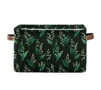 decor gift Paniers de rangement Oliver Jeffers Finlande Lily Of The Valley Olive pliables et imperméables en tissu avec poignée robuste - 2 pièces pour chambre
