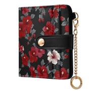 decor gift Portefeuille à deux volets pour femme, hibiscus coréen, pourpre, imperméable, minimaliste, en cuir synthétique pour femmes, garçons et filles