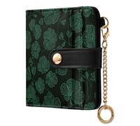 decor gift Portefeuille pliable en cuir synthétique pour femme et fille Motif arche de géranium Vert