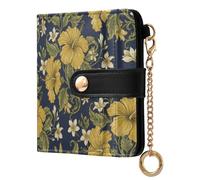 decor gift Portefeuille pliable en cuir synthétique pour femme Motif Bunga Raya Jaune