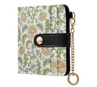 decor gift Portefeuille pliable rétro orange rose William Morris imperméable compact en cuir PU pour homme femme voyage
