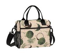 decor gift Sac à déjeuner imprimé pour femme, grande capacité, noix de coco douce, vert grunge, boîte à déjeuner d'été pour collège, famille, gym, bolsas para llevar comida 9 l