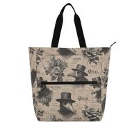 decor gift Sac fourre-tout imperméable pour enfants, femmes, hommes, masques de médecin de la peste, sacs fourre-tout pour enseignants, sacs à main avec poches intérieures pour l'école, le shopping