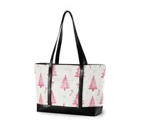 decor gift Sac fourre-tout moderne pour ordinateur portable avec fermeture éclair Vert olive Boho Botanical Wildflowers pour le travail des infirmières, Noeuds roses en sucre d'orge de Noël