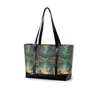 decor gift Sac fourre-tout moderne pour ordinateur portable avec fermeture éclair Vert olive Boho Botanical Wildflowers pour le travail des infirmières, Paysage d'hiver de flocons de neige