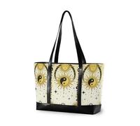 decor gift Sac fourre-tout moderne pour ordinateur portable avec fermeture éclair Vert olive Boho Botanical Wildflowers pour le travail des infirmières, Tarot Soleil Lune Yin Yang Espace 2