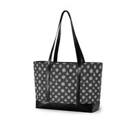 decor gift Sac fourre-tout professionnel avec fermeture éclair classique bleu mystère lune pour femme avec, Flocon de neige de Noël Guépard Noir