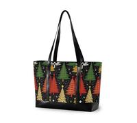 decor gift Sac fourre-tout robuste pour ordinateur portable avec fermeture éclair rouge, blanc et bleu 4 juillet pour enseignant avec, Merry Christmas Trees Buffalo Leopard