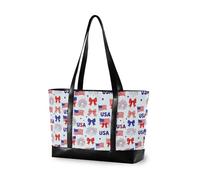 decor gift Sac fourre-tout robuste pour ordinateur portable avec fermeture éclair rouge, blanc et bleu 4 juillet pour enseignant avec, Rouge, blanc et bleu 4 juillet