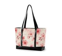 decor gift Sacs professionnels pour femmes avec fermeture éclair Motif Père Noël et renne pour infirmières avec déjeuner, Fleurs de cerisier rouge et rose